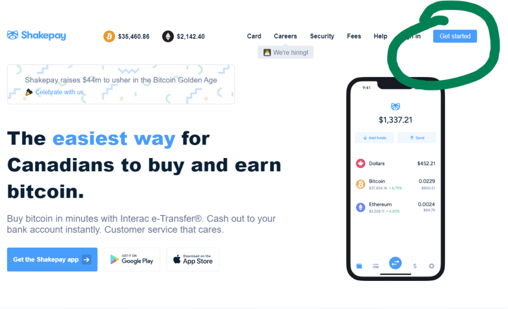 Shakepay Get Started