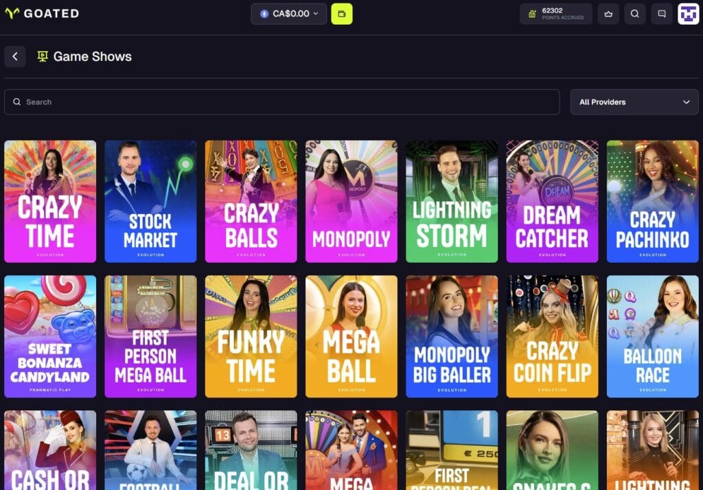 Goated game shows
