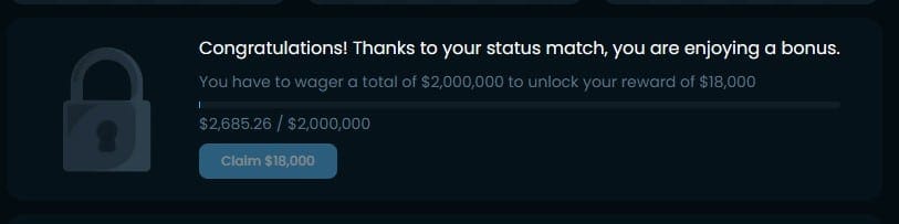 Winna vip status match bonus