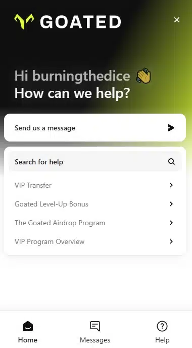 Goated customer support