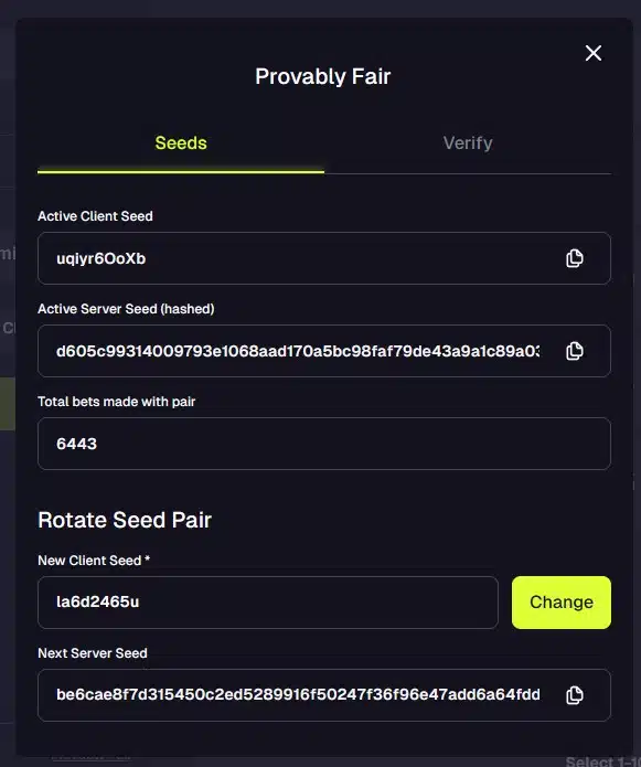 Goated provabily fair