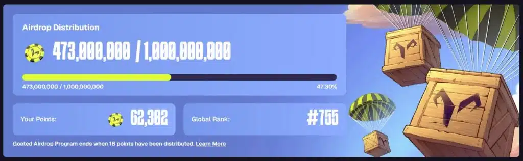 Goated.com aidrop coming soon