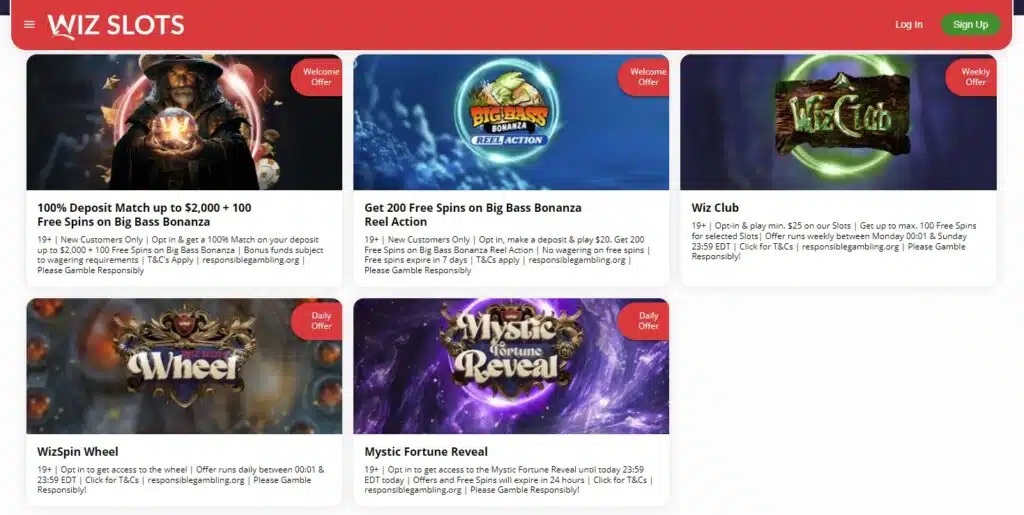 Wiz slots bonuses