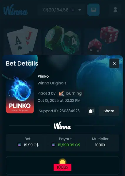 Winna plinko 20k Win
