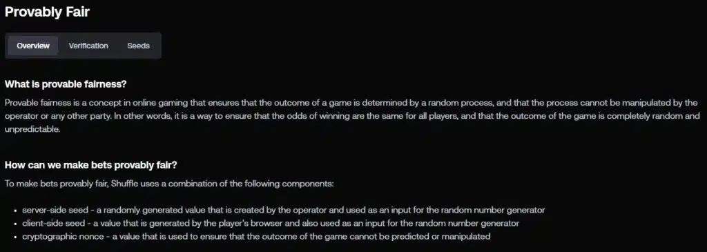 Shuffle provably fair