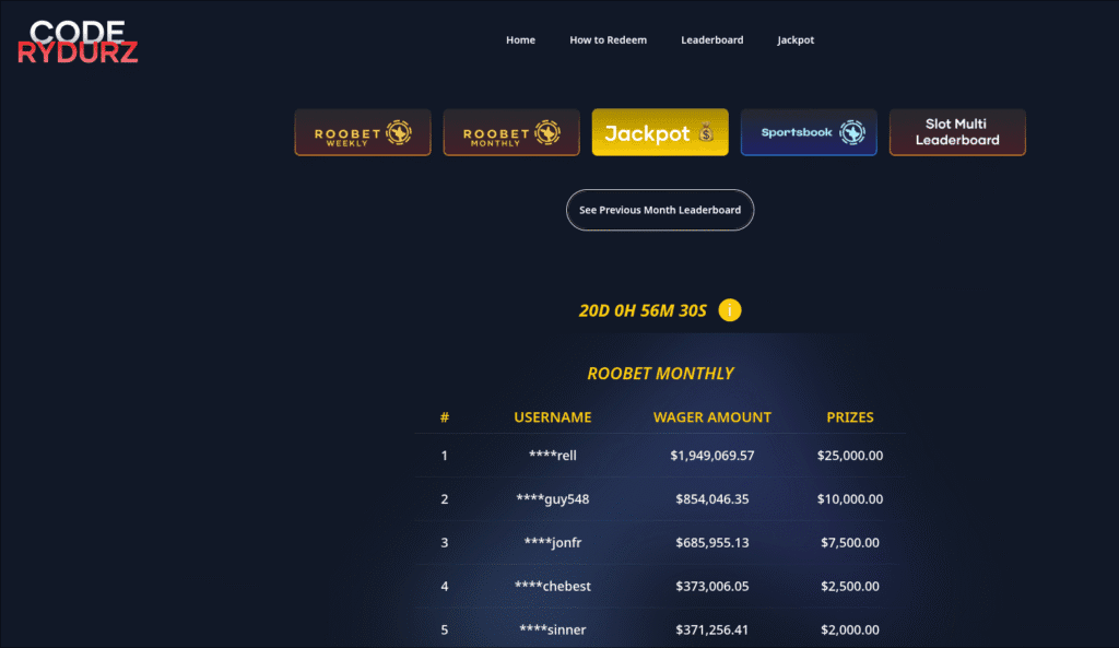 Rydurz Giveaways and Leaderboards