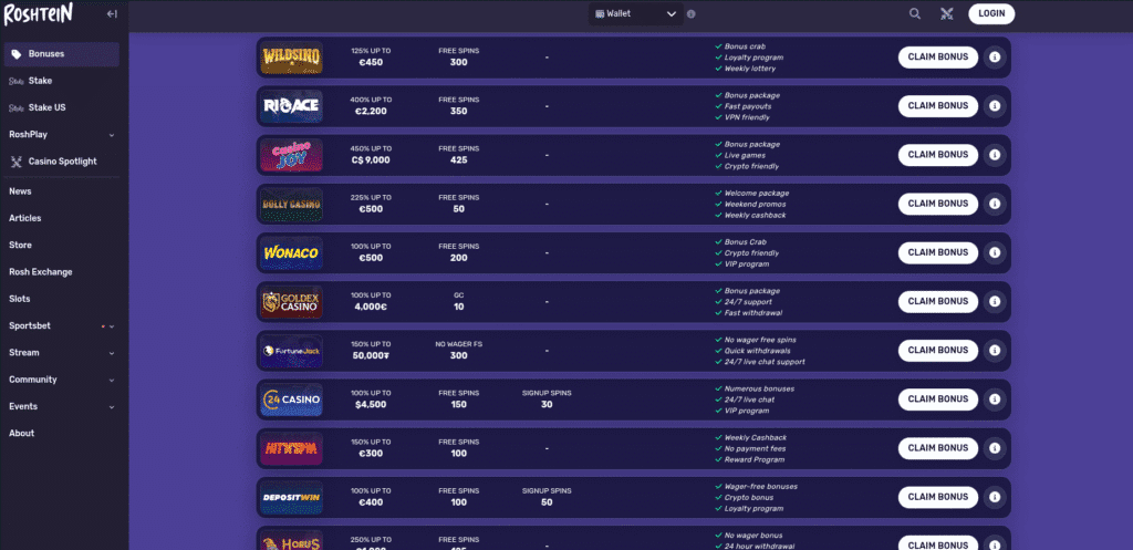 Roshtein Affiliate Deals