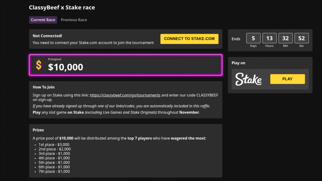 ClassyBeef Leaderboard Race