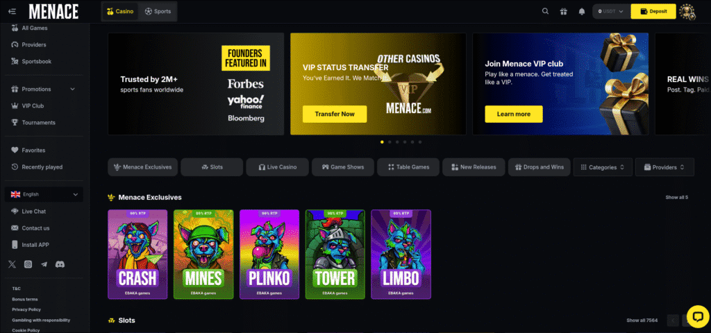 Menace.com my experience gambling there