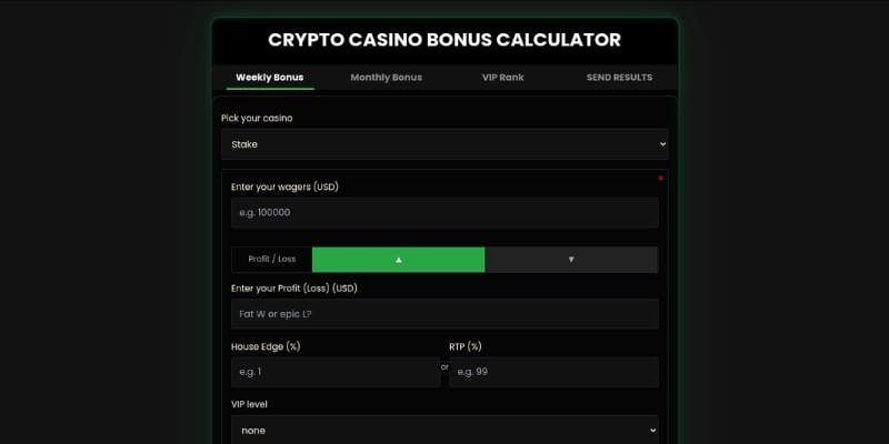 Crypto casino bonus calculator burningthedice page